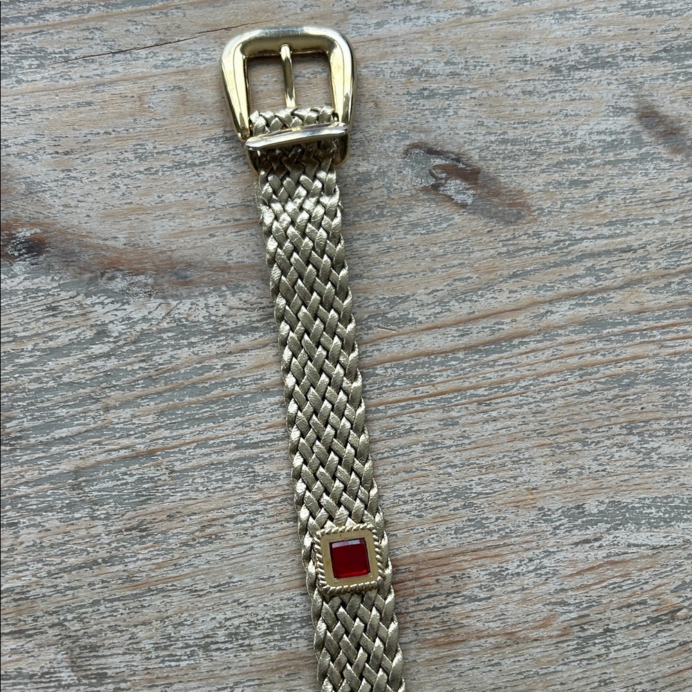 Omega Gold Belt with Multicolor Accents- Vintage